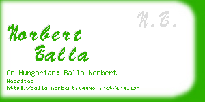norbert balla business card